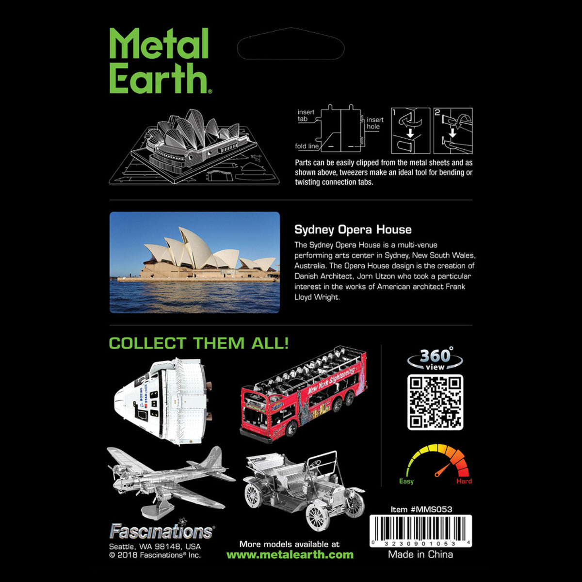 Metal Earth Sydney Opera House Opernhaus MMS053 3D Figur Metallbausatz
