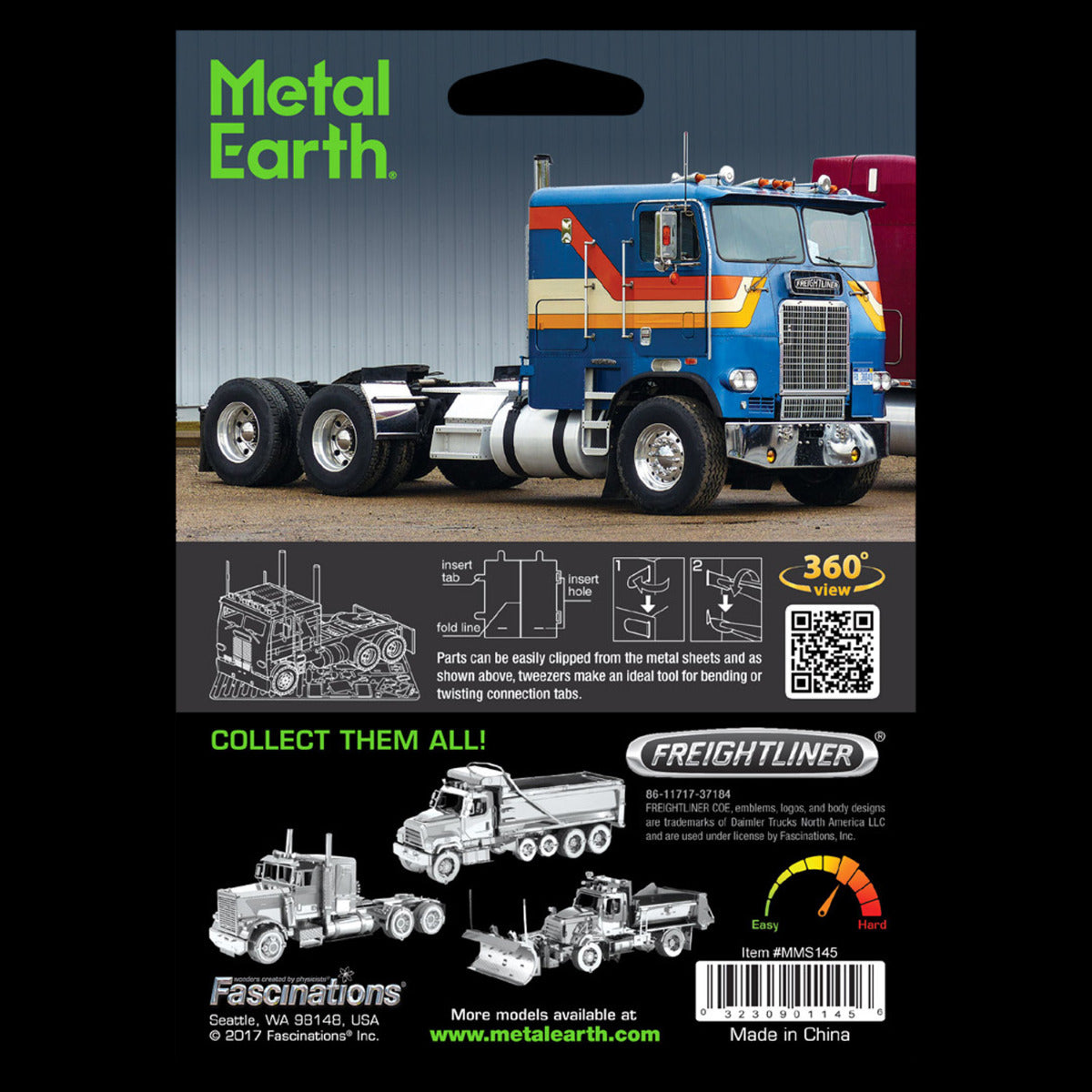 Metal Earth Metallbausätze MMS145 Freightliner COE Truck LKW Sattelschlepper Metall Modell