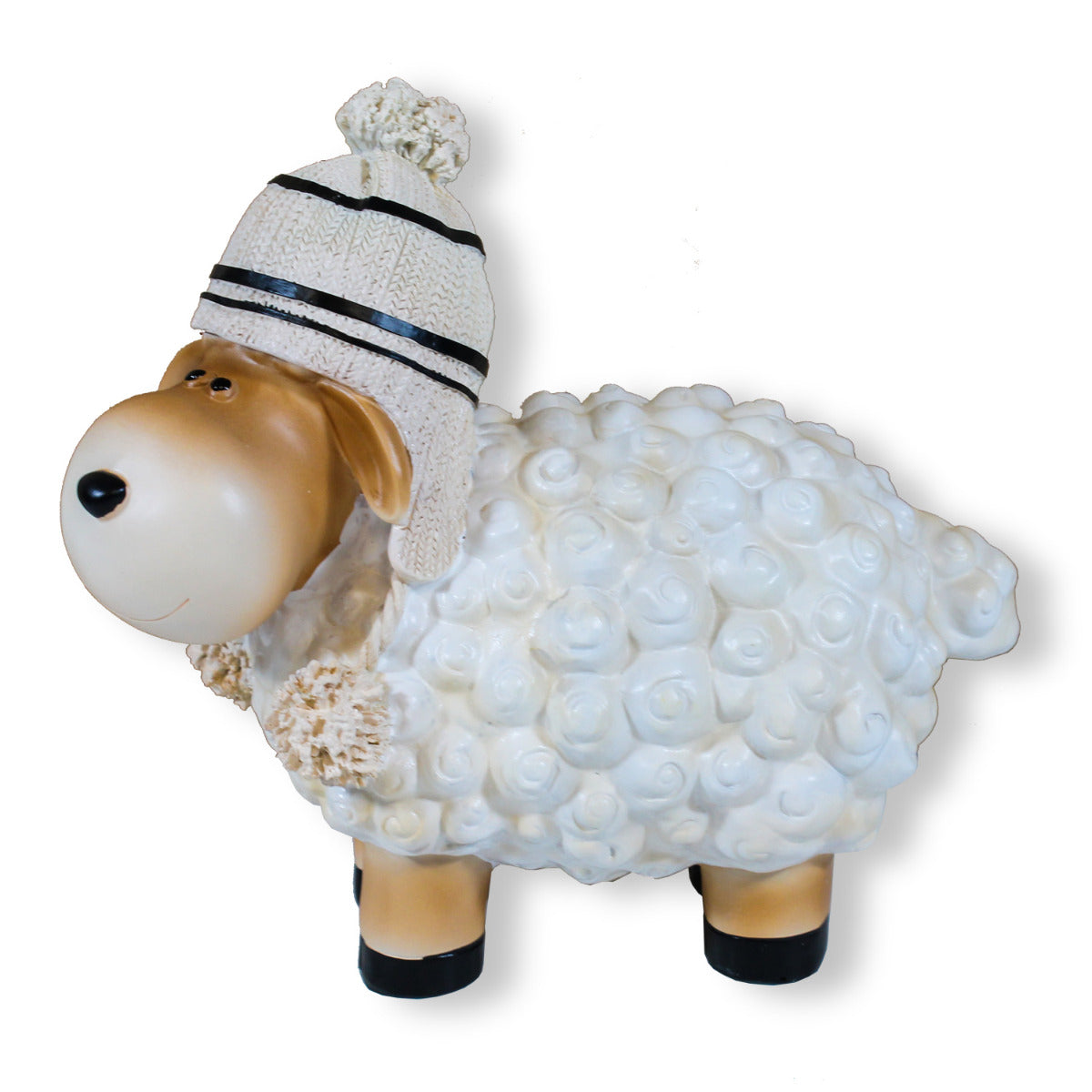 Buntes Deko Schaf weiß mit Mütze Gartenfigur Schaf Dekofigur Schaf lustige Schafe
