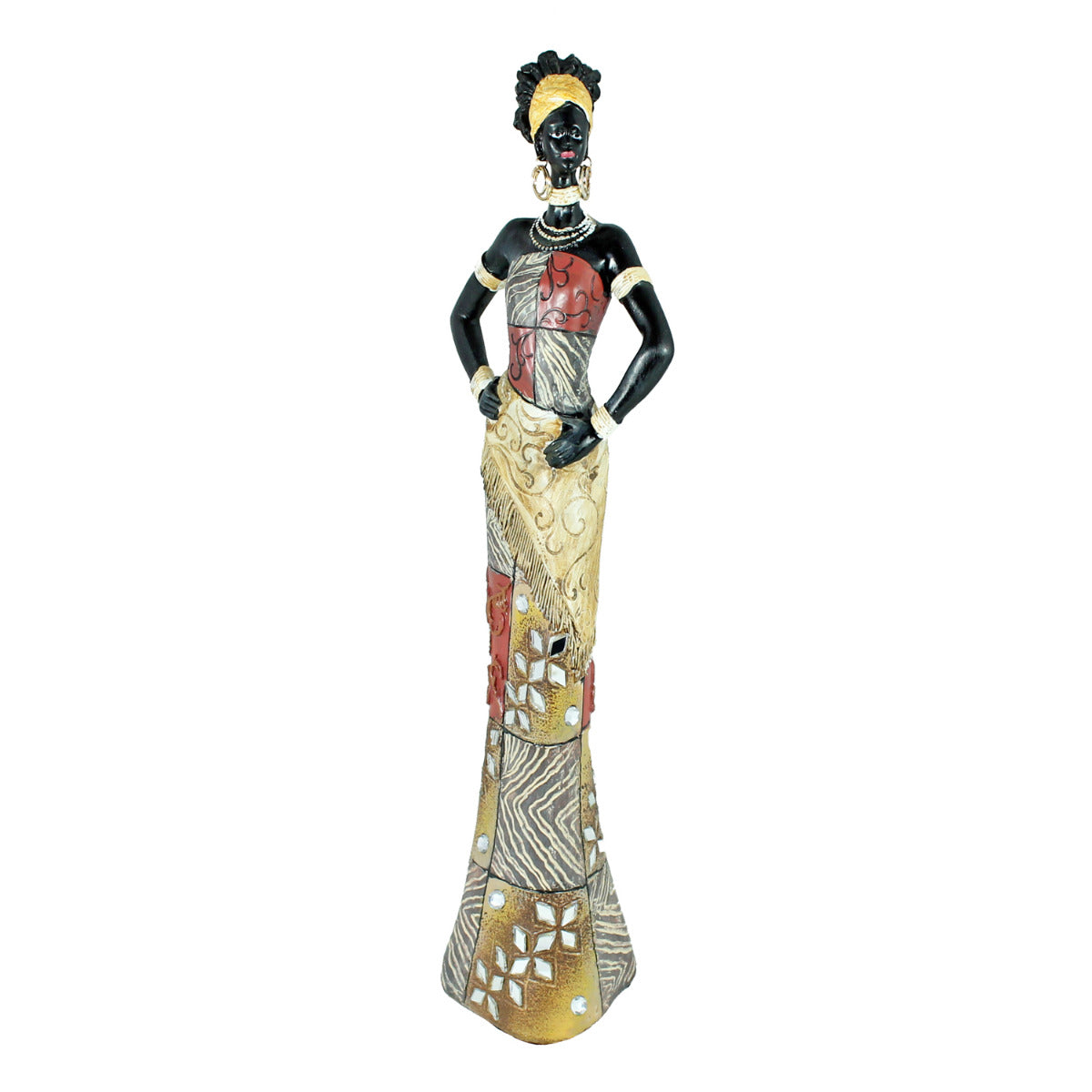 Afrika Deko Figur Frau in einem bunten Kleid Afrikanische Dekofiguren