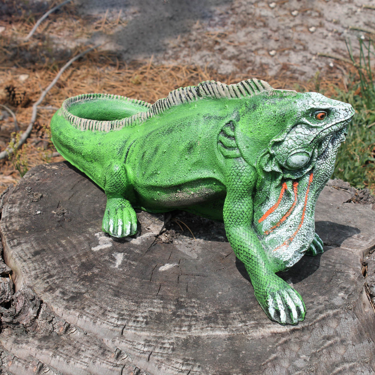 Dekofigur Tierfigur Leguan 52 cm grün Echse Reptilien Gartenfigur exotische Dekoration lebensecht
