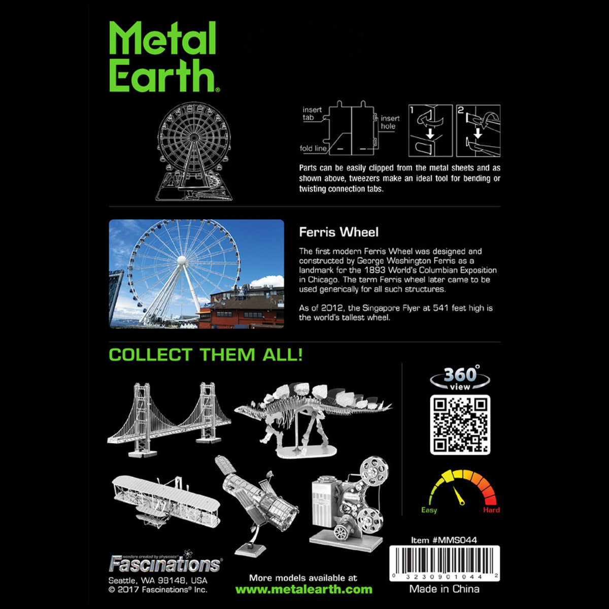Metal Earth Metallbausätze MMS044 Ferris Wheel Riesenrad Metall Modell
