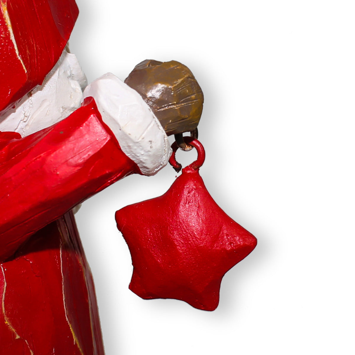 Weihnachtsmann Figur mit Stern in Holz-Optik Fensterdeko Weihnachten 21cm