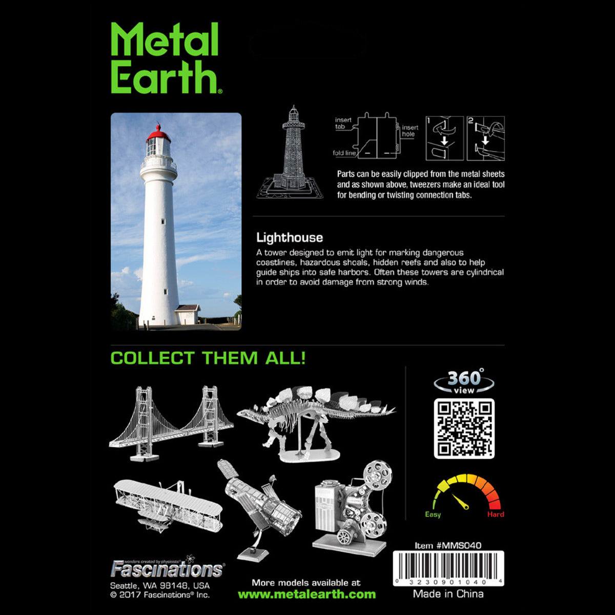 Metal Earth Metallbausätze MMS040 Lighthouse Leuchtturm Metall Modell
