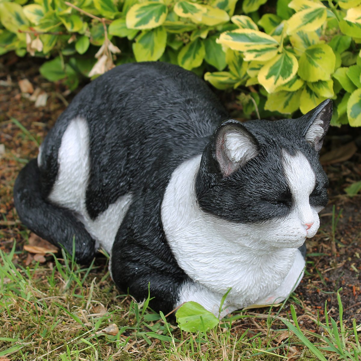 Deko Katze lebensecht Katzenfigur Frida Gartenfigur Katze