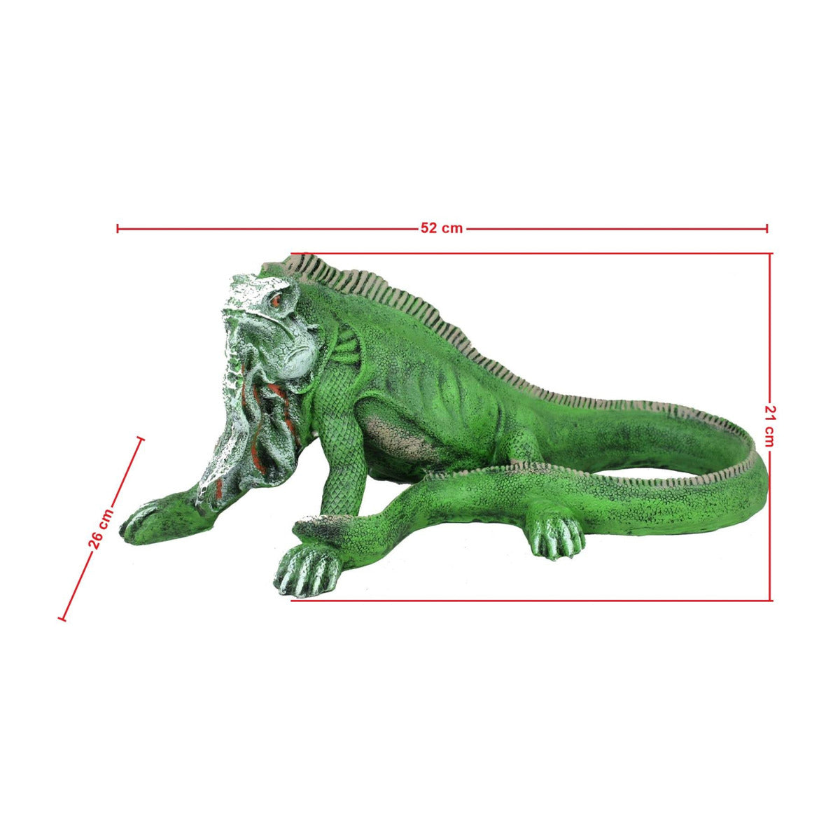 Dekofigur Tierfigur Leguan 52 cm grün Echse Reptilien Gartenfigur exotische Dekoration lebensecht