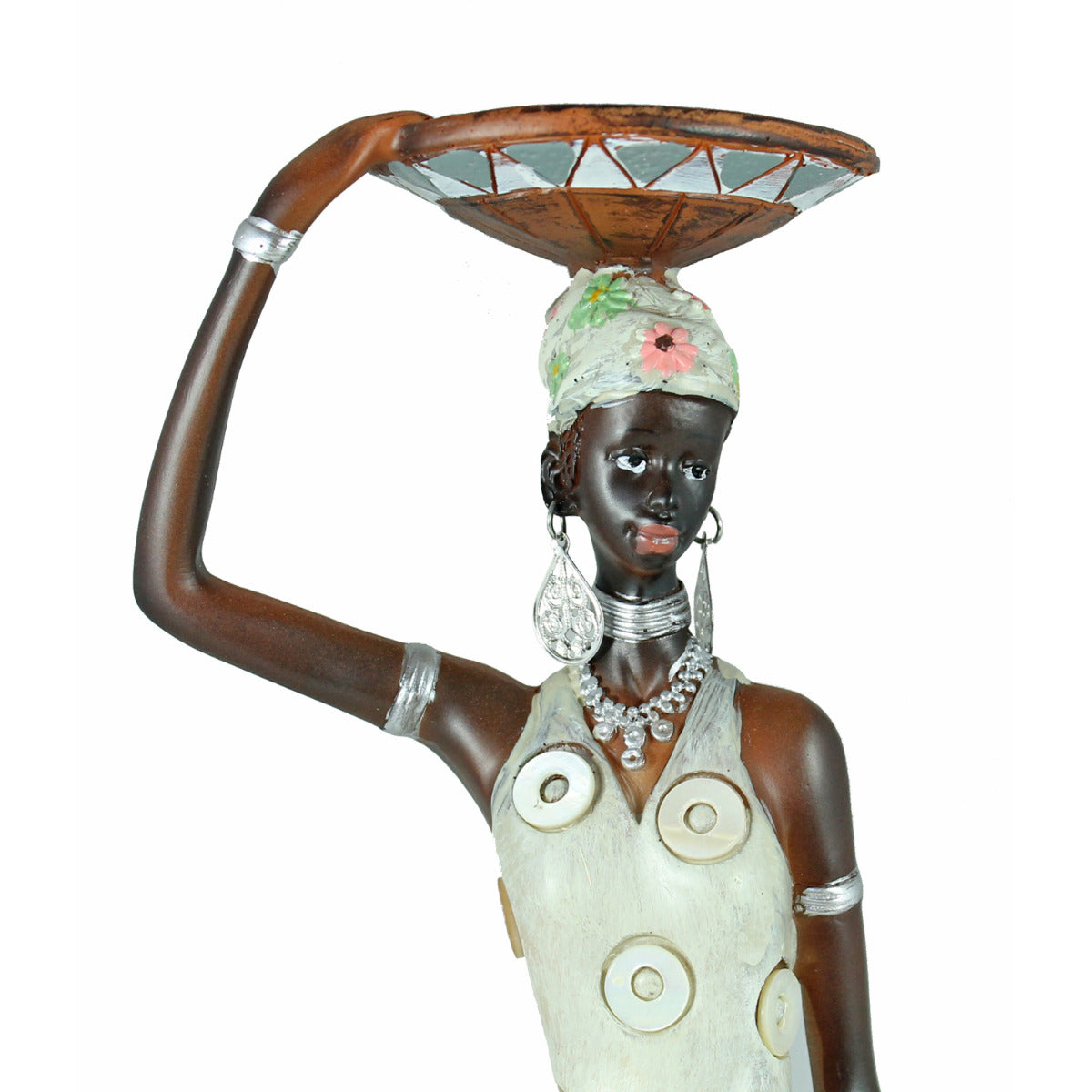 Afrika Deko Figur Frau mit Schale auf dem Kopf Afrikanische Dekofiguren