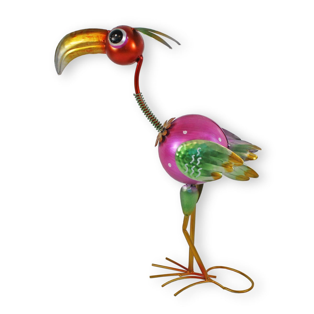 Metallfigur Vogel Figur Gartenfigur exotischer Vogel 50 cm Blechfiguren Garten Dekofigur